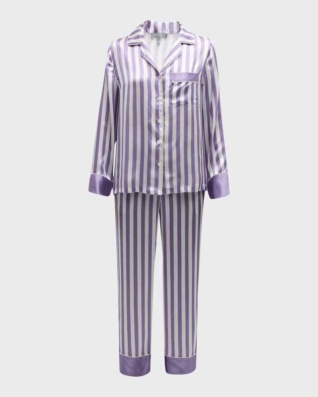Striped Silk Charmeuse Pajama Set